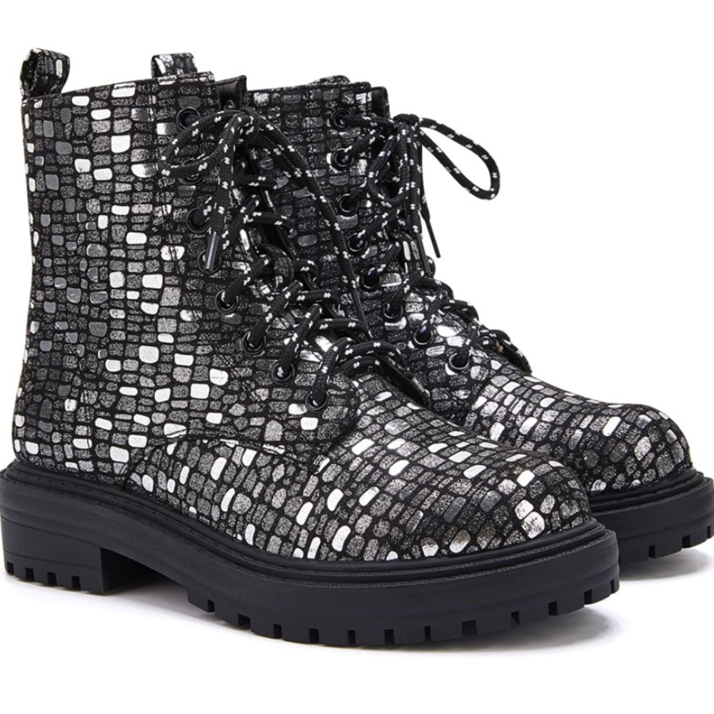 Lace-up Doc Martin Inspo Combat Boots 8-Eye Side Zip Ankle Booties Round Toe NEW